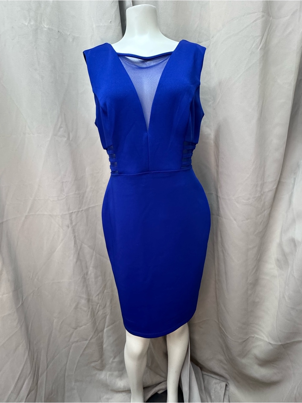 Enfocus Studio Cobalt Blue V-Neck Sheath Dress